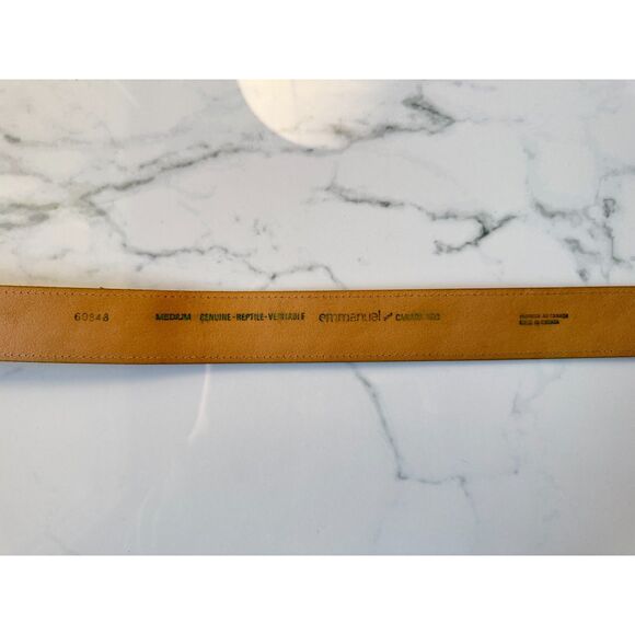 Vintage Emmanuel Genuine Reptile Metallic Gold Belt with Western Buckle - Picture 12 of 16